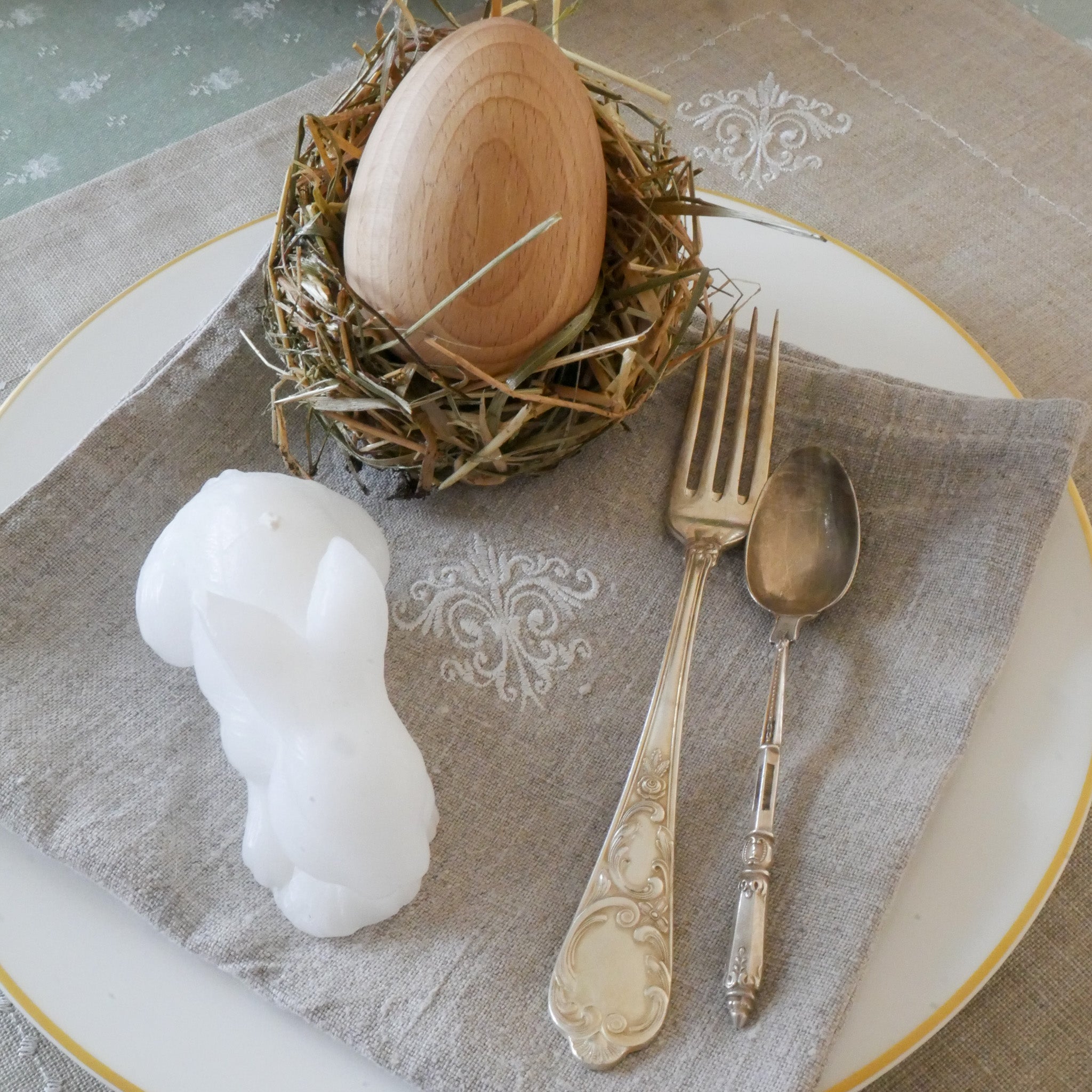 Tischwäsche Leinen Ornament Osterkollektion