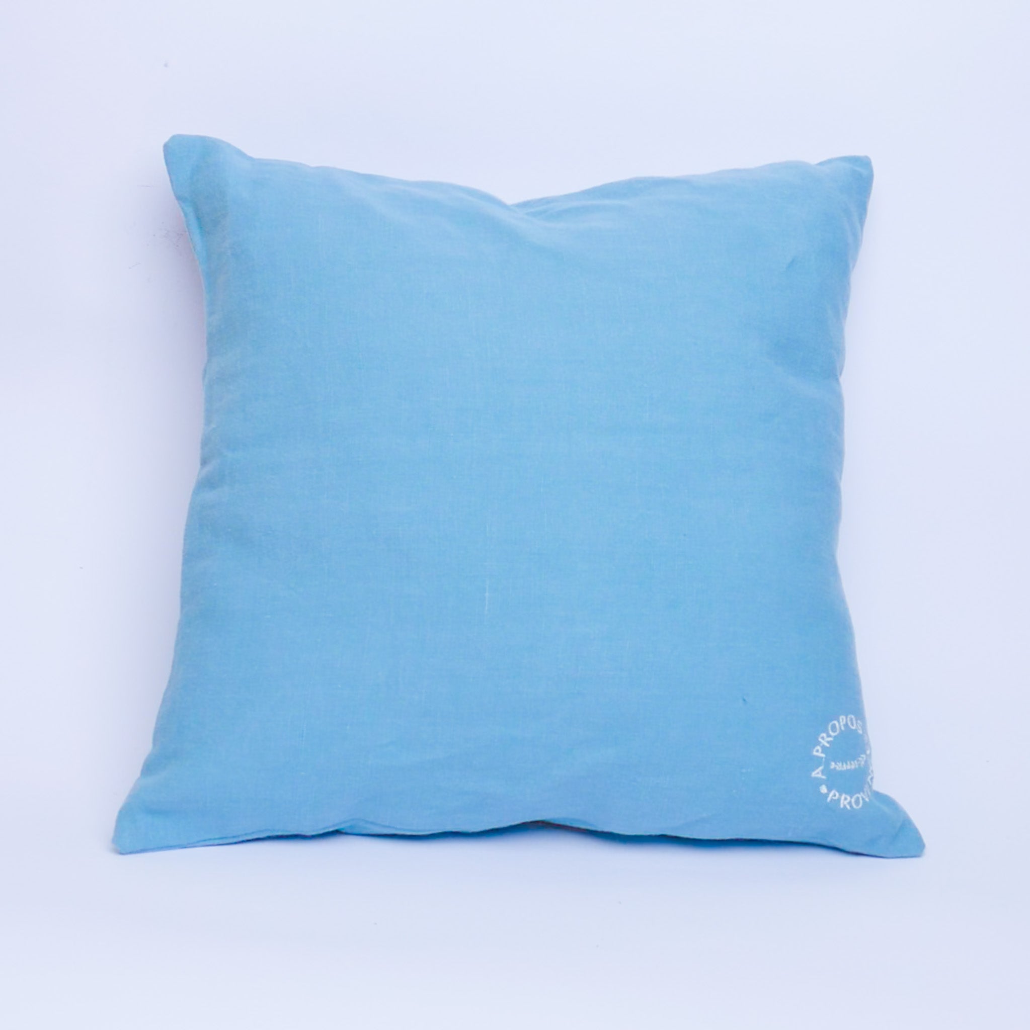 Kissenbezug aus gewaschenem Leinen, himmelblaue Farbe