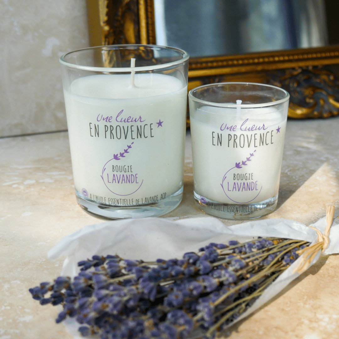 Natürliche Bio Lavandel-Duftkerze - 80 g /180 g