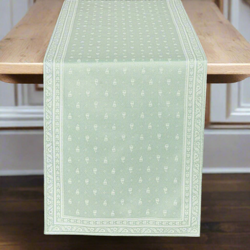 Tischläufer Baumwolle Grün Luberon - 155x45cm
