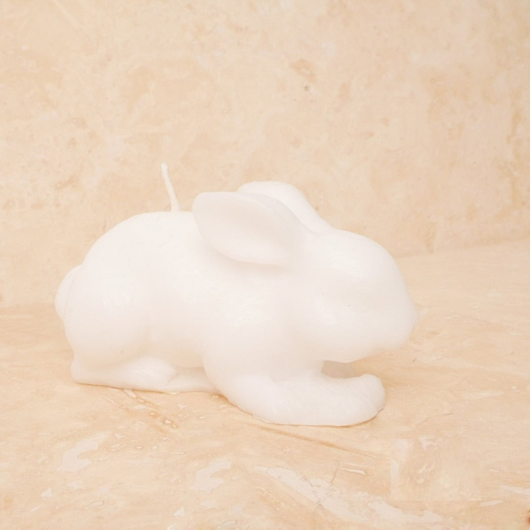 Wachskerze Hase weiss hochwertige Osterdeko aus Frankreich 