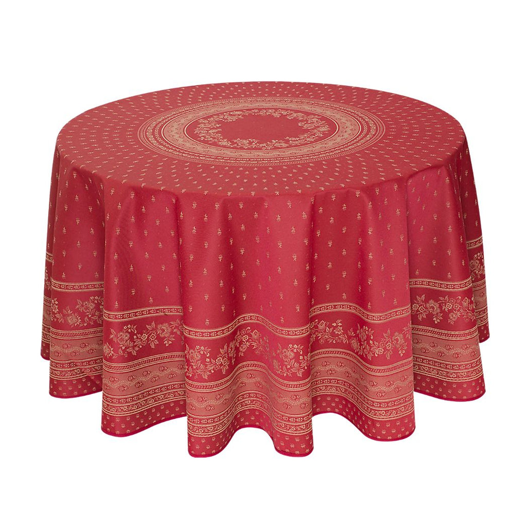 Jacquard Tischdecke mit Flecken-Schutz für den täglichen Gebrauch. Suchen Sie eine schöne, hochwertige Tischdecke? Diese Tischdecke ist perfekt und wird mit ihrer schönen roten Farbe nicht unbemerkt bleiben.