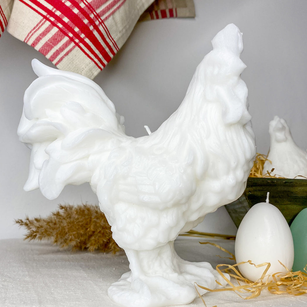 Osterdeko aus Frankreich wunderschöne Hahnkerze aus Wachs