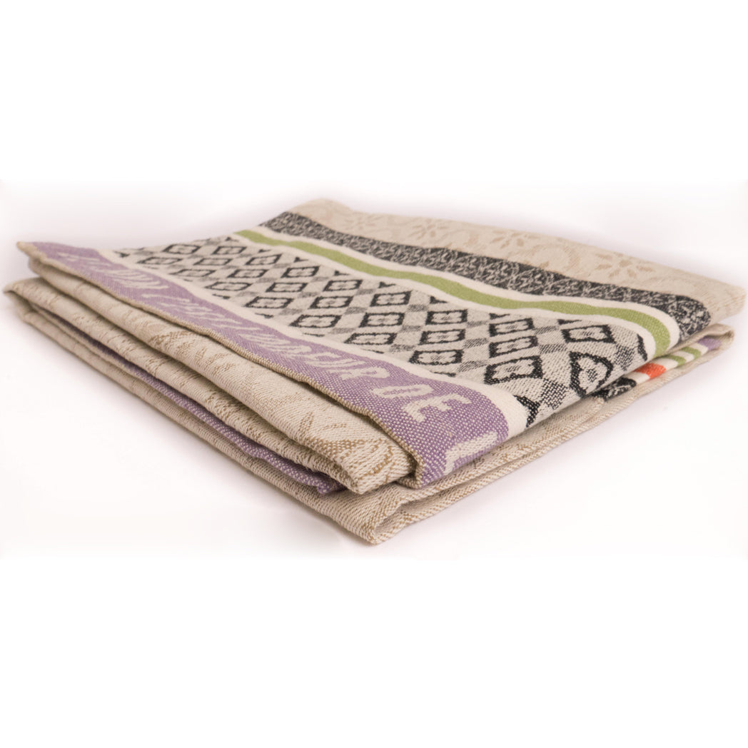 Jacquard Geschirrtuch mit Thymian Muster hergestellt in Frankreich 