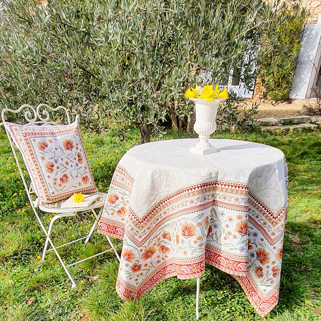 Jacquard Tischdecke mit Blumen Muster Toselli Frankreich Provence